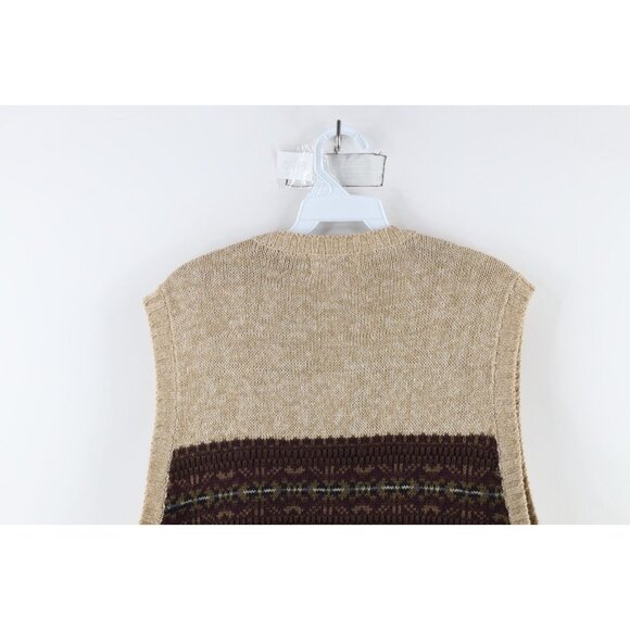 Vintage 90s American Eagle Outfitters Mens Large Fair Isle Knit Sweater Vest - Picture 7 of 8